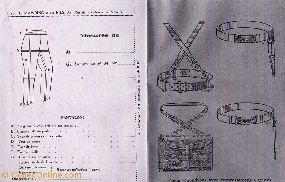 1929 Fourniture pour la Gendarmerie et la Garde Républicaine - par May-Bing et ses Fils 3 militaria livres revues catalogues 1929 fourniture pour la gendarmerie et la garde republicaine par may bing et ses fils