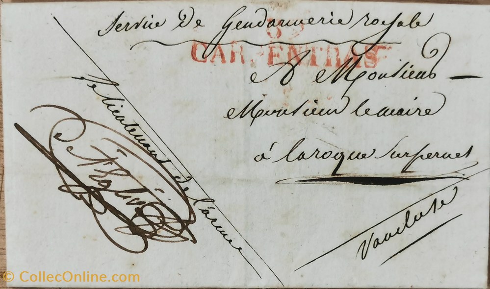 89/CARPENTRAS vieux papiers marques postales europe 89 carpentras