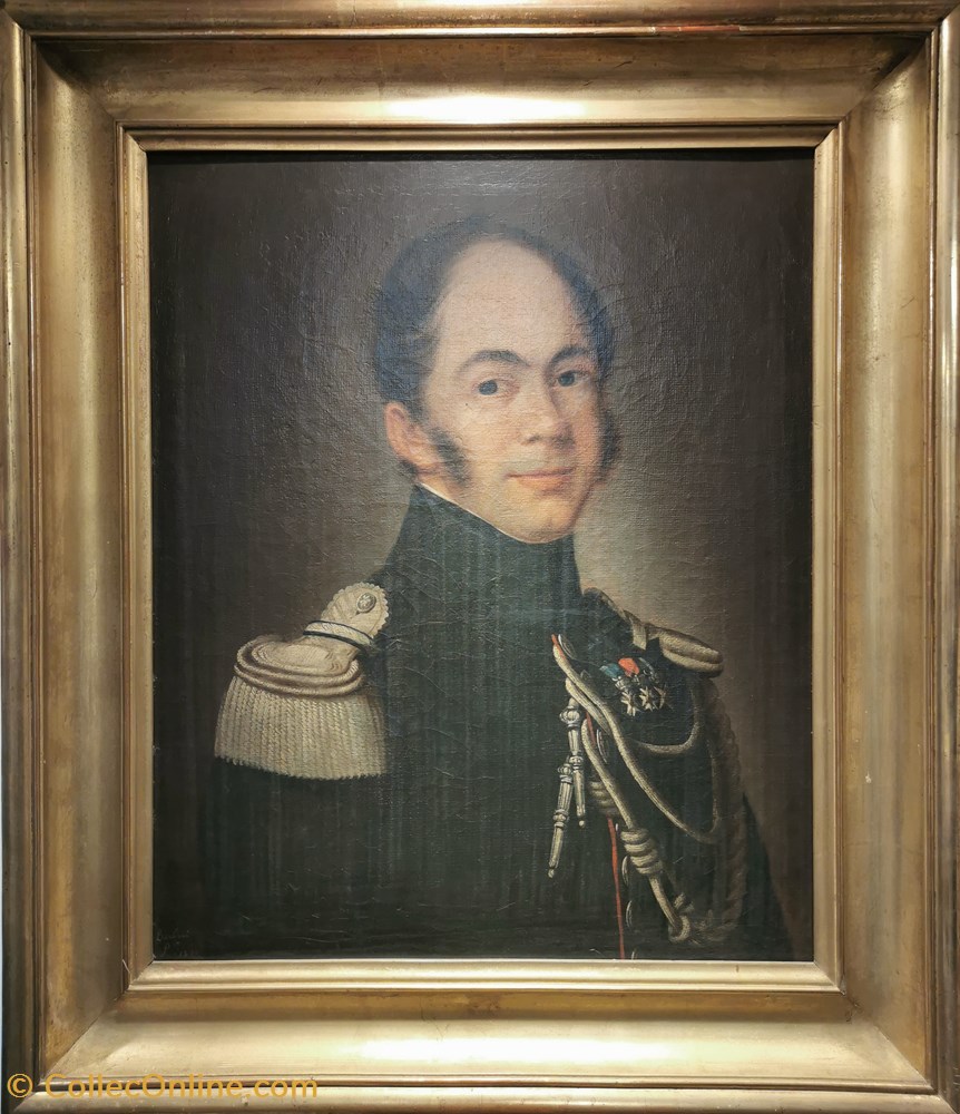 Capitaine de Gendarmerie Royale, daté 1820 art antiquites peintures dessins capitaine de gendarmerie royale date 1820