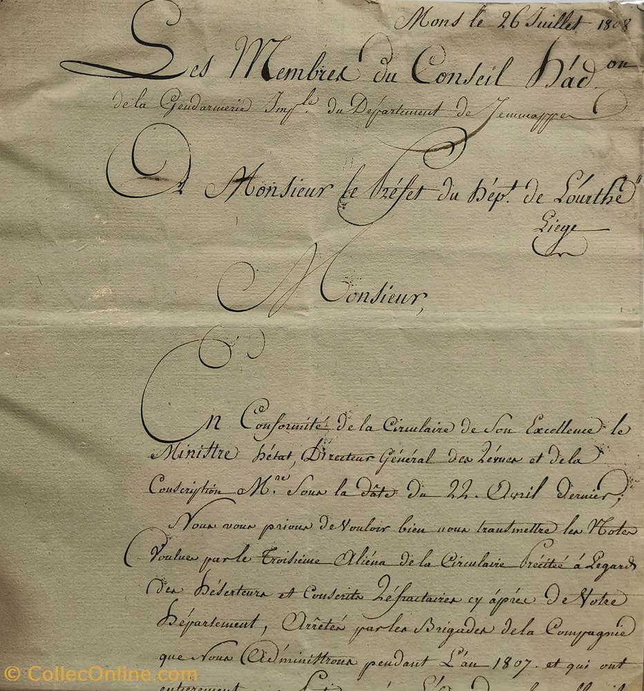 086 Département de Jemappes vieux papiers documents historiques 086 departement de jemappes