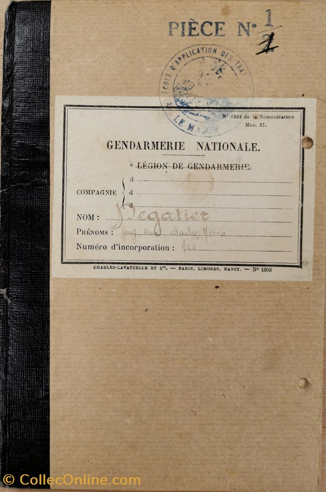 militaria livres revues catalogues livret 1944 gendarme degatier
