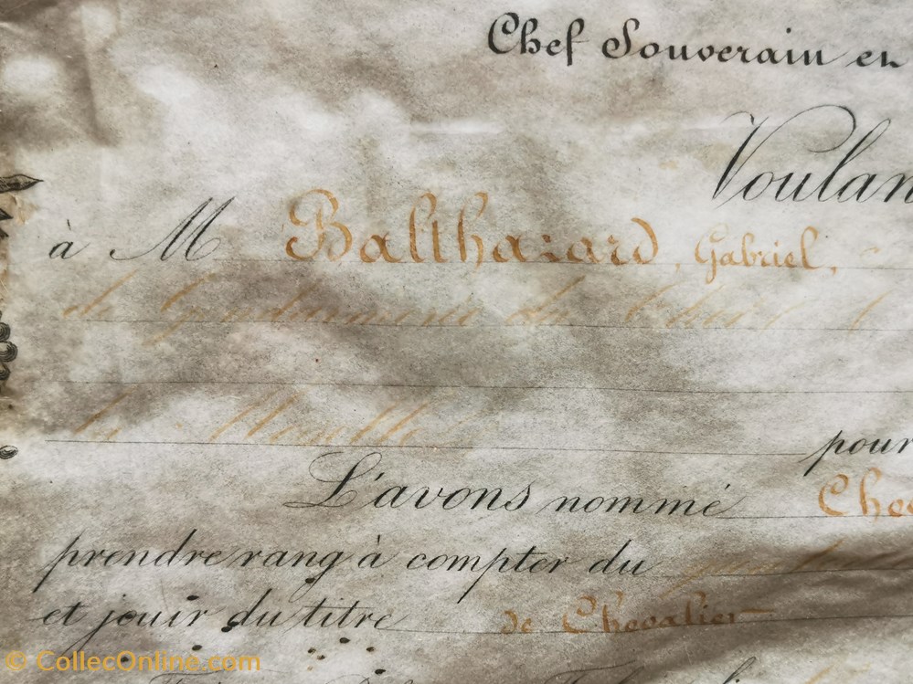 militaria medailles insignes 1857 diplome et medaille de ordre imperial de la legion honneur