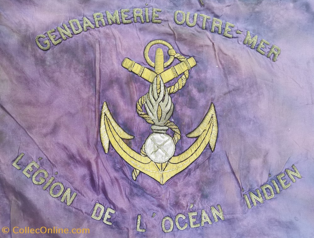 militaria police fanion de la gendarmerie outre mer legion de ocean indien vers 1960