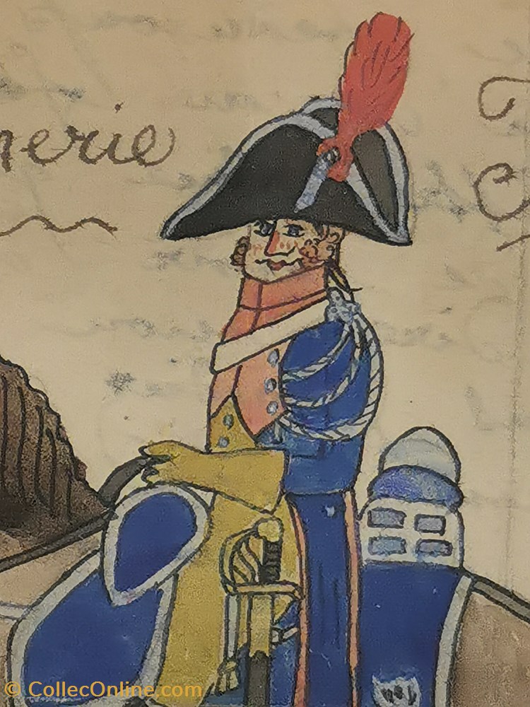 1807 Lettre illustrée par un Gendarme Impérial à cheval 3 militaria police gendarmerie 1807 lettre illustree par un gendarme imperial a cheval
