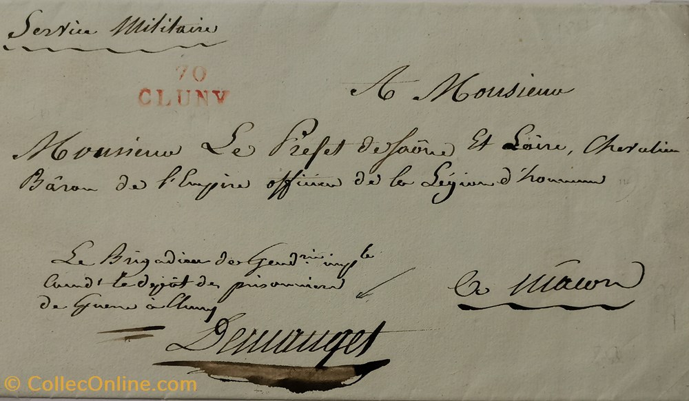 70/CLUNY documents anciens marques postales 70 cluny