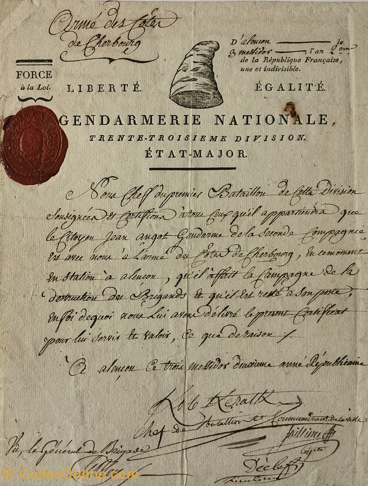 33ème Division vieux papiers documents historiques 33eme division