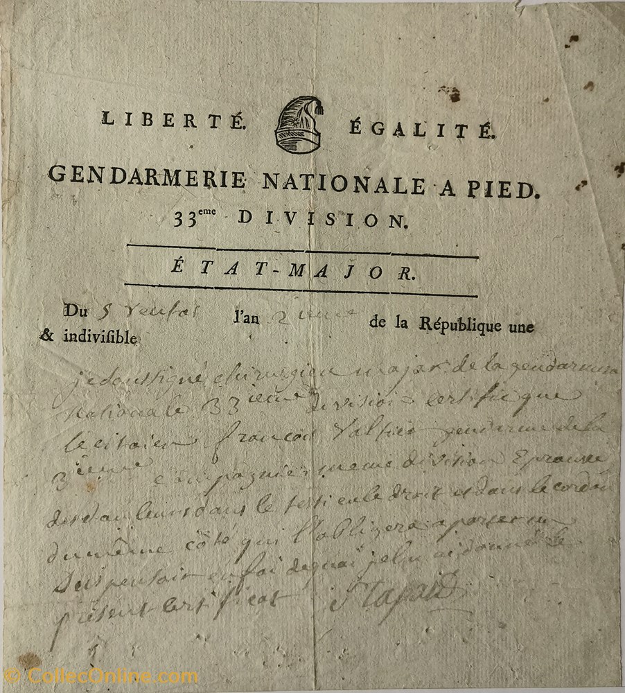33ème Division vieux papiers documents historiques 33eme division