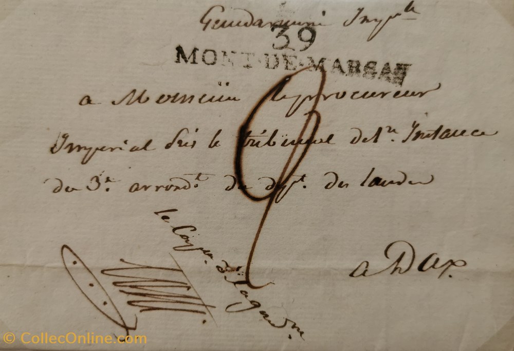 documents anciens marques postales 39 mont de marsan