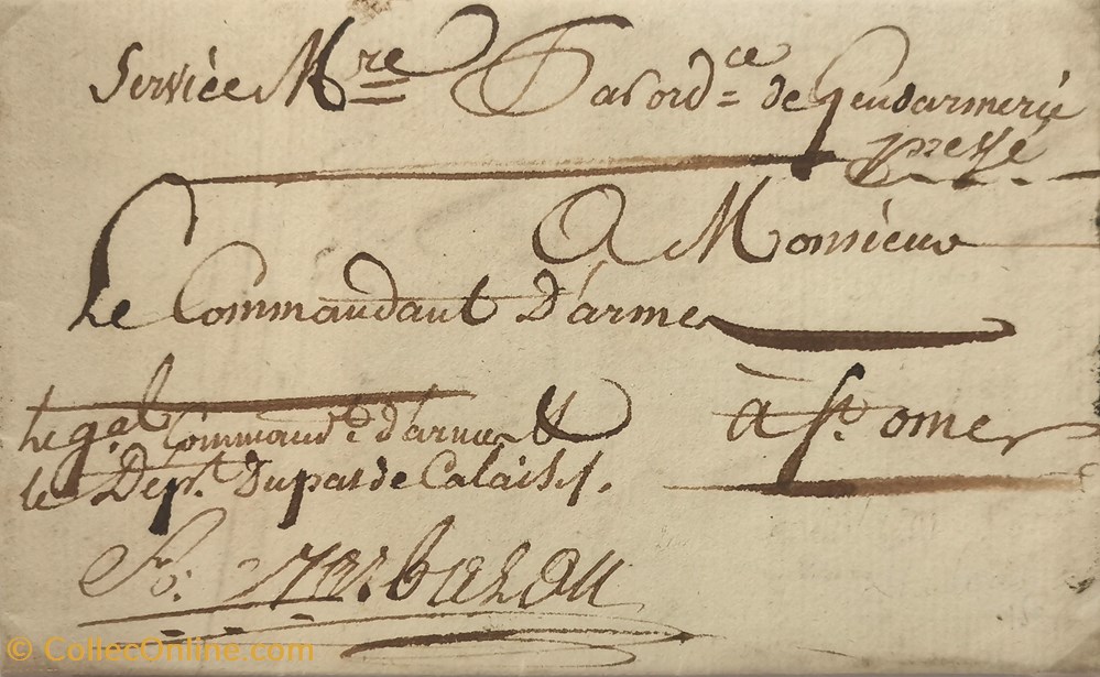 documents anciens marques postales pli par estafette gendarmerie