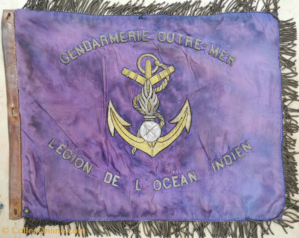 militaria police fanion de la gendarmerie outre mer legion de ocean indien vers 1960