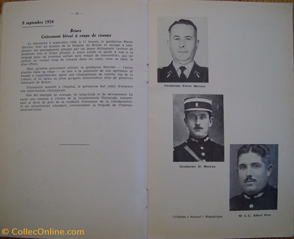 militaria livres revues catalogues 1960 livret memorial et martyrologe de la gendarmerie du loiret 1850 1960