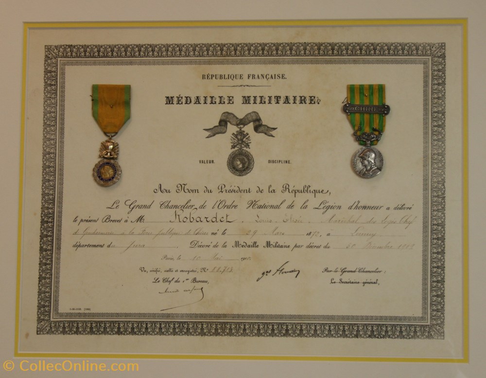 militaria medailles insignes 1910 diplome et medaille militaire