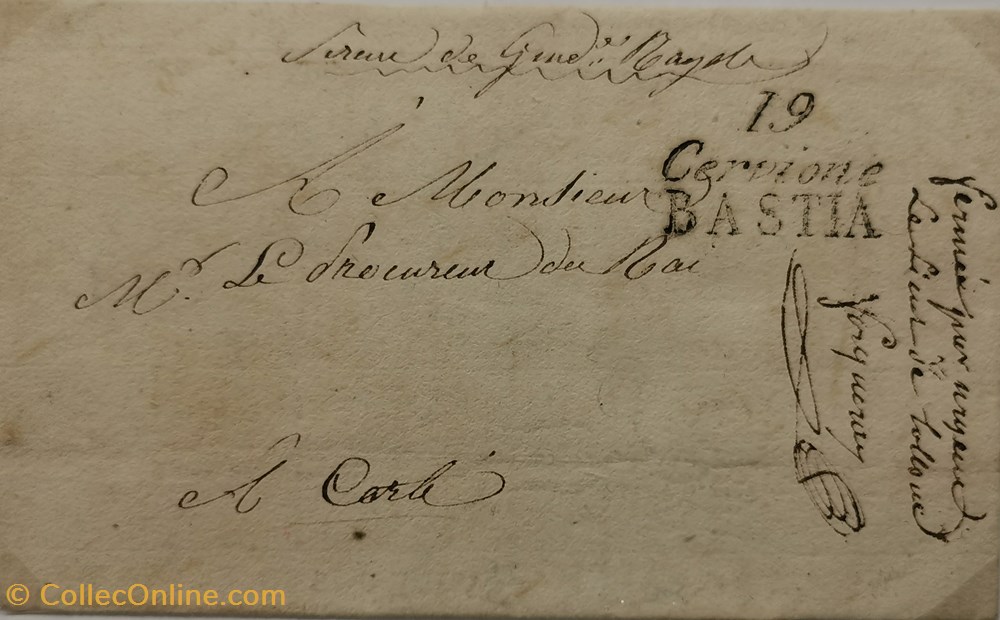 vieux papiers marques postales europe 19 cervione bastia