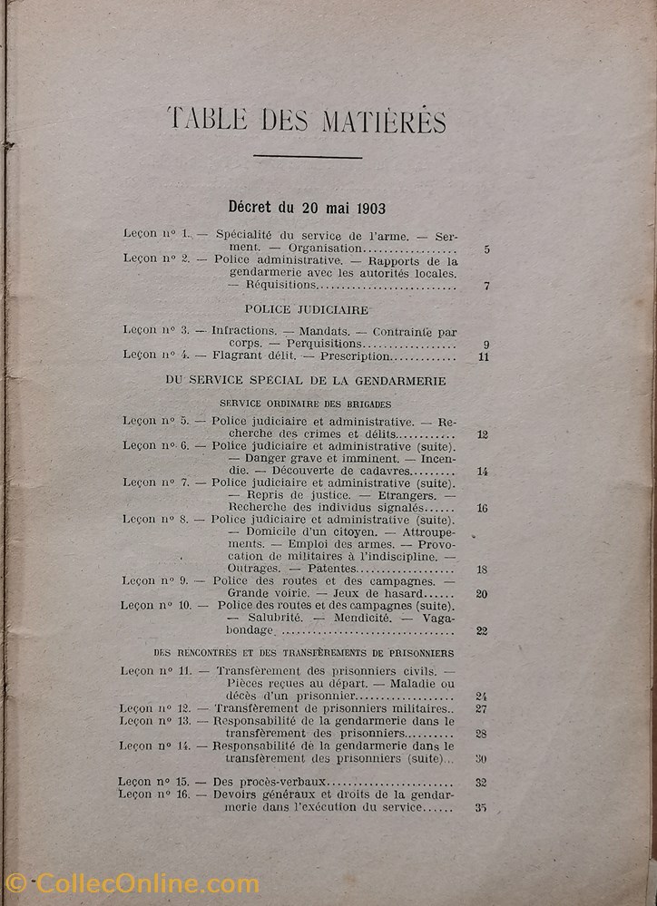 militaria livres revues catalogues 1923 ecole preparatoire de gendarmerie de moulins instruction technique theorique