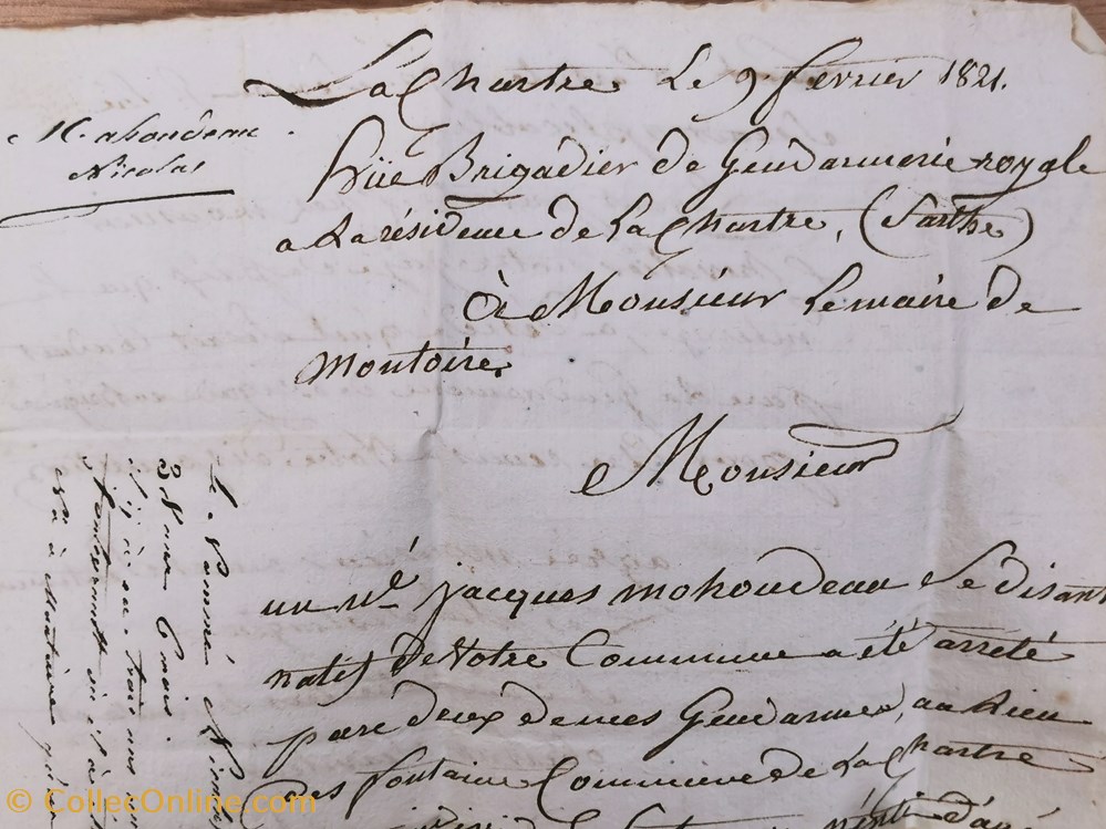 vieux papiers marques postales europe 1821 lachartre