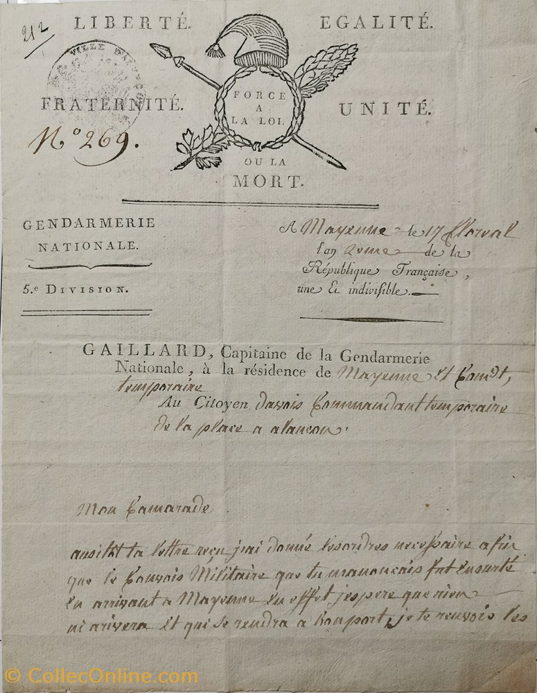 5ème Division vieux papiers documents historiques 5eme division