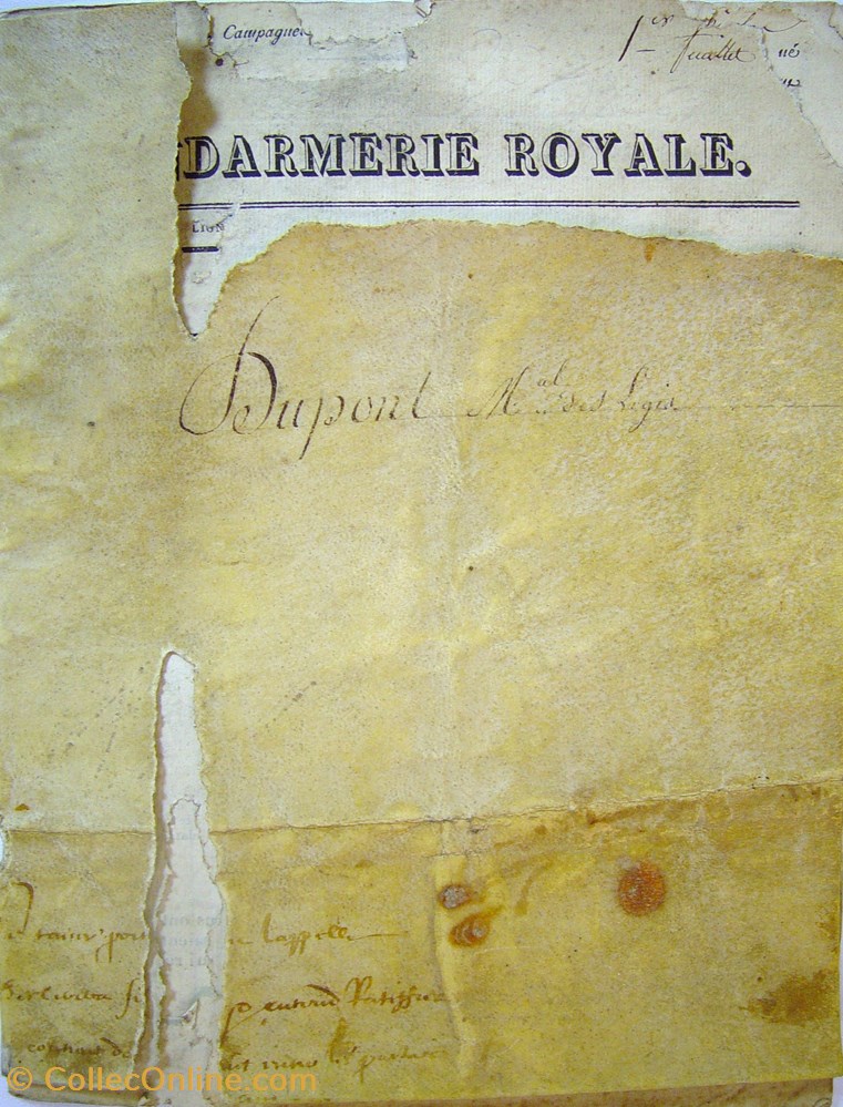 militaria livres revues catalogues livret 1828 gendarme royal dupont