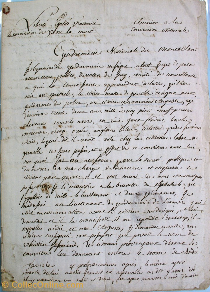 Gendarmerie du Mont-Blanc vieux papiers documents historiques gendarmerie du mont blanc