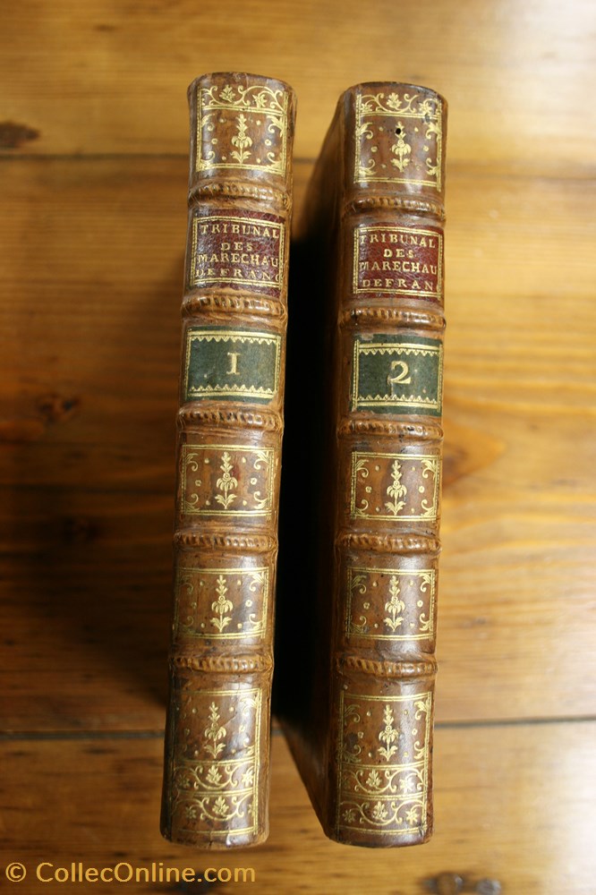 militaria livres revues catalogues 1784 recueil concernant le tribunal de nosseigneurs les marechaux de france en 2 tomes