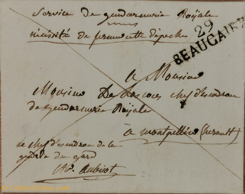 vieux papiers marques postales europe 29 beaucaire