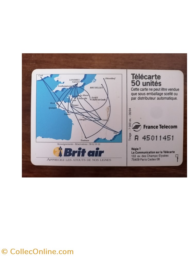 Brit air divers telecartes brit air