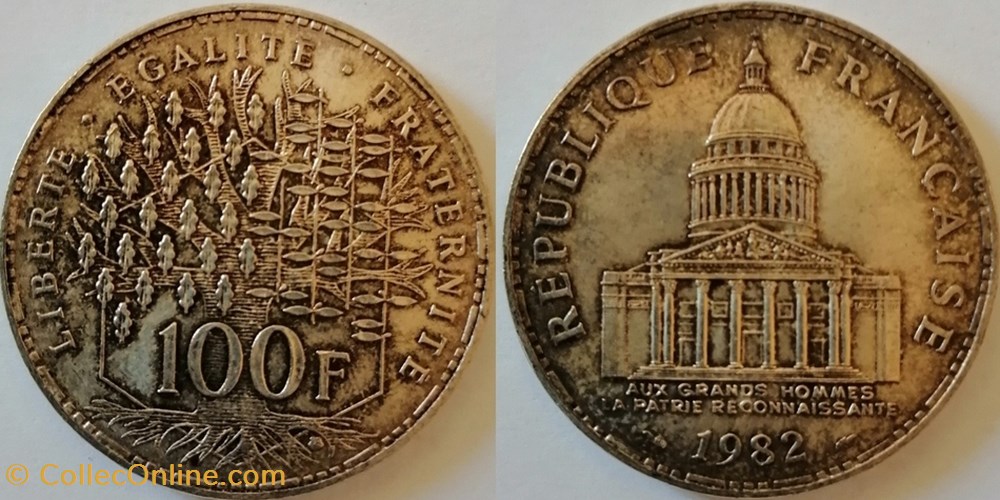100 francs Panthéon 1982 monnaie france moderne 100 francs pantheon 1982