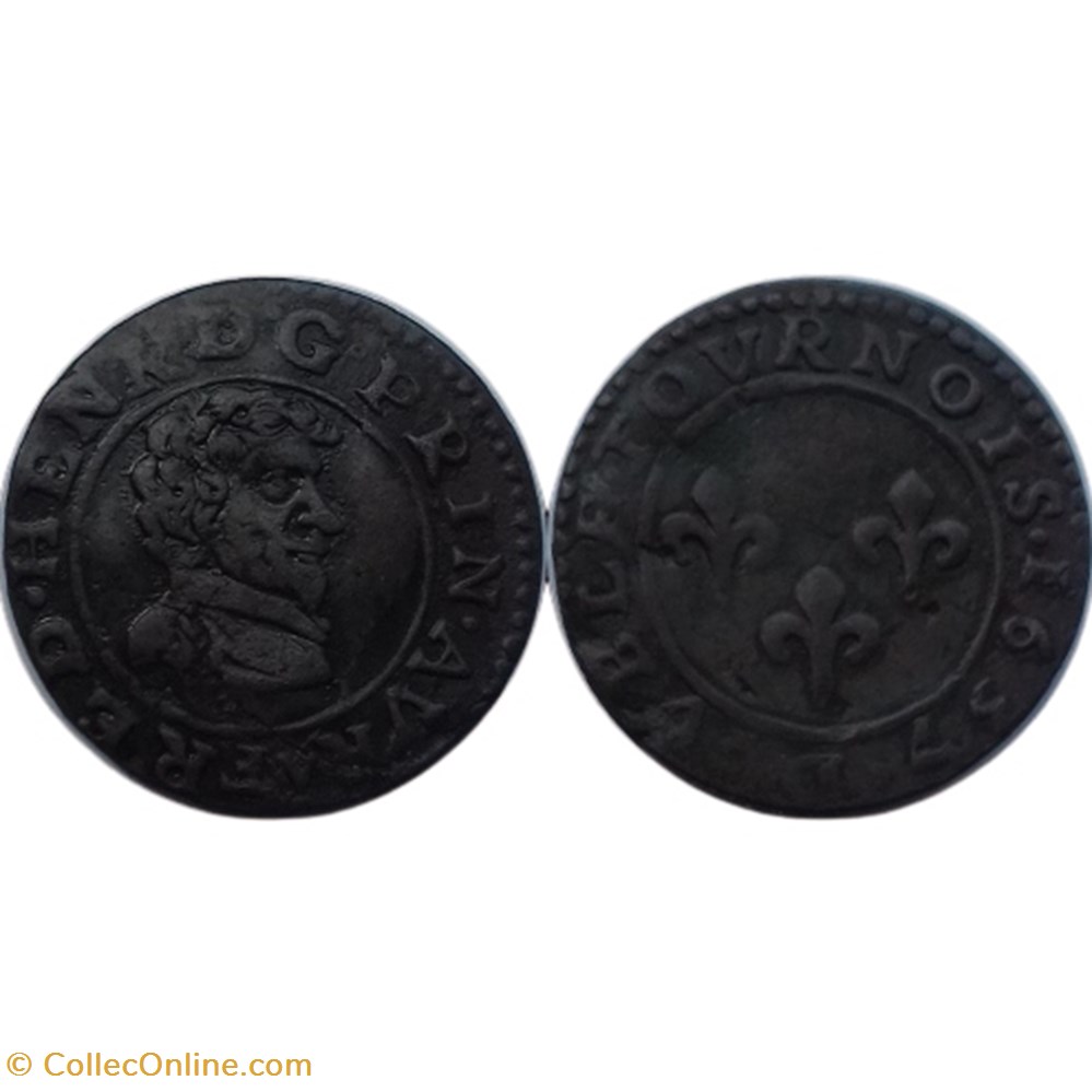 Double-Tournois Frédéric-Henri de Nassau Type 2 monnaie france feodale double tournois frederic henri de nassau type 2