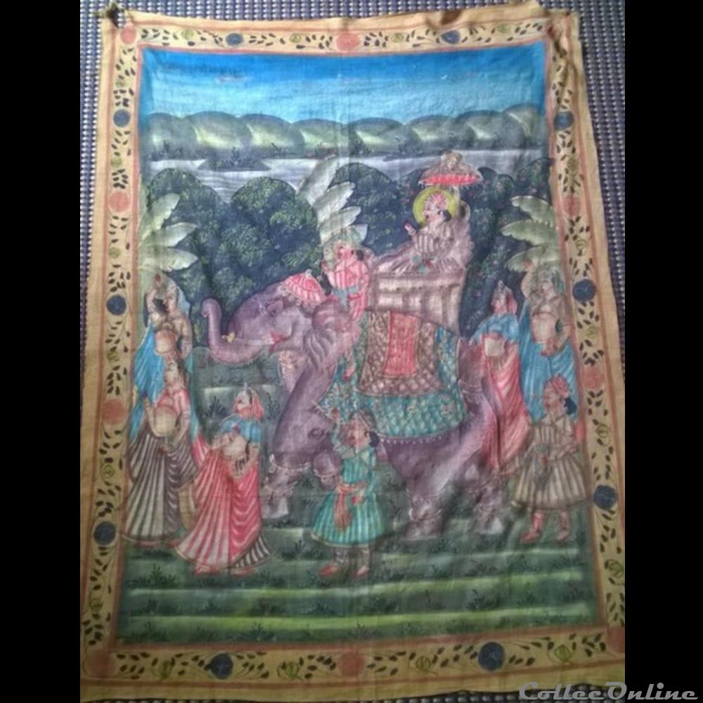 Peinture sur soie Inde autre sceaux europe peinture sur soie inde