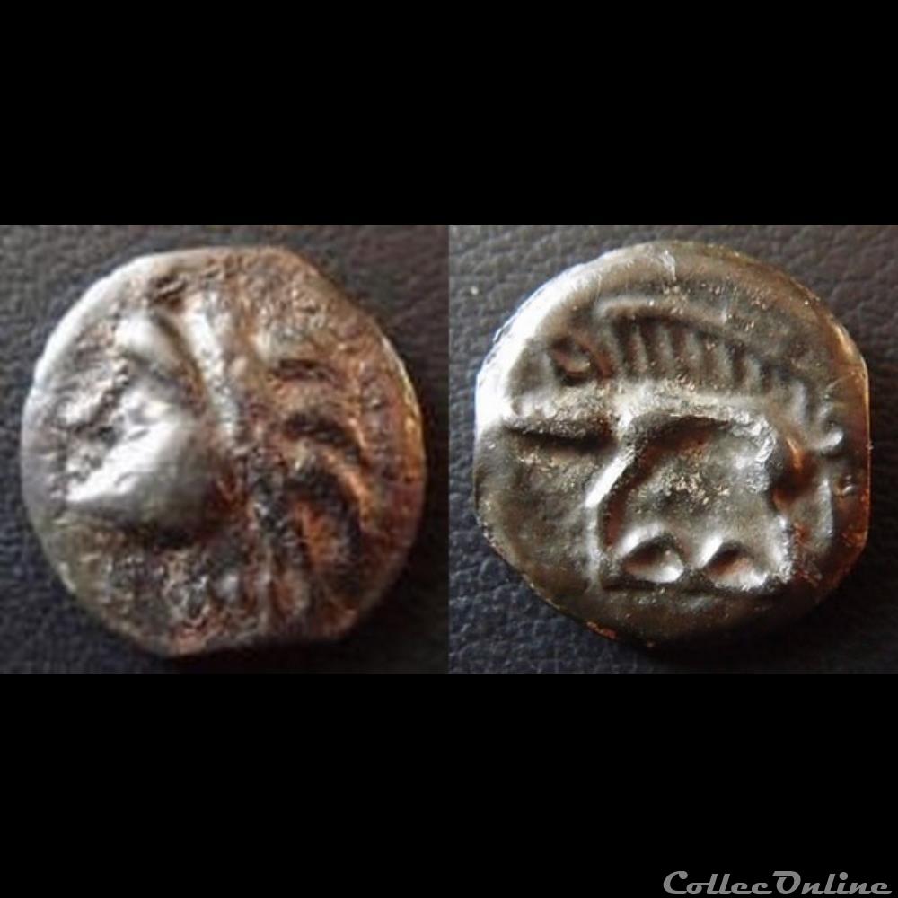 Potin à la tête d'indien, type du Tremblois, classe Ip Leuci monnaie antique gauloise potin a la tete indien type du tremblois classe ip leuci