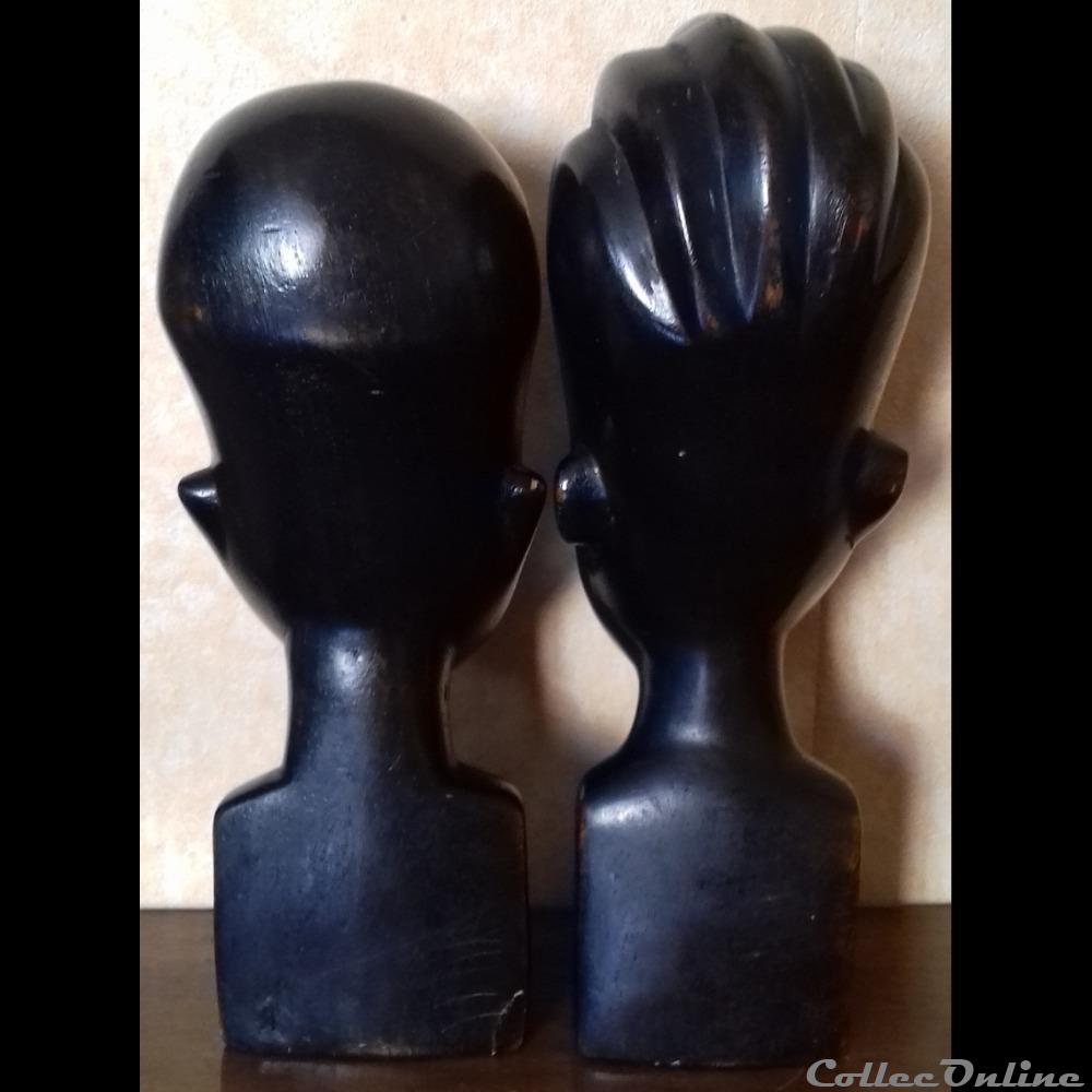 Statue HOMME et FEMME 3 art antiquite africain statue homme et femme