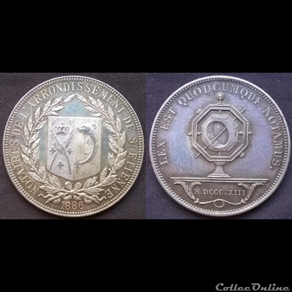 Jeton de Notaires Saint-Étienne 1886 monnaie mereaux italie jeton de notaires saint etienne 1886