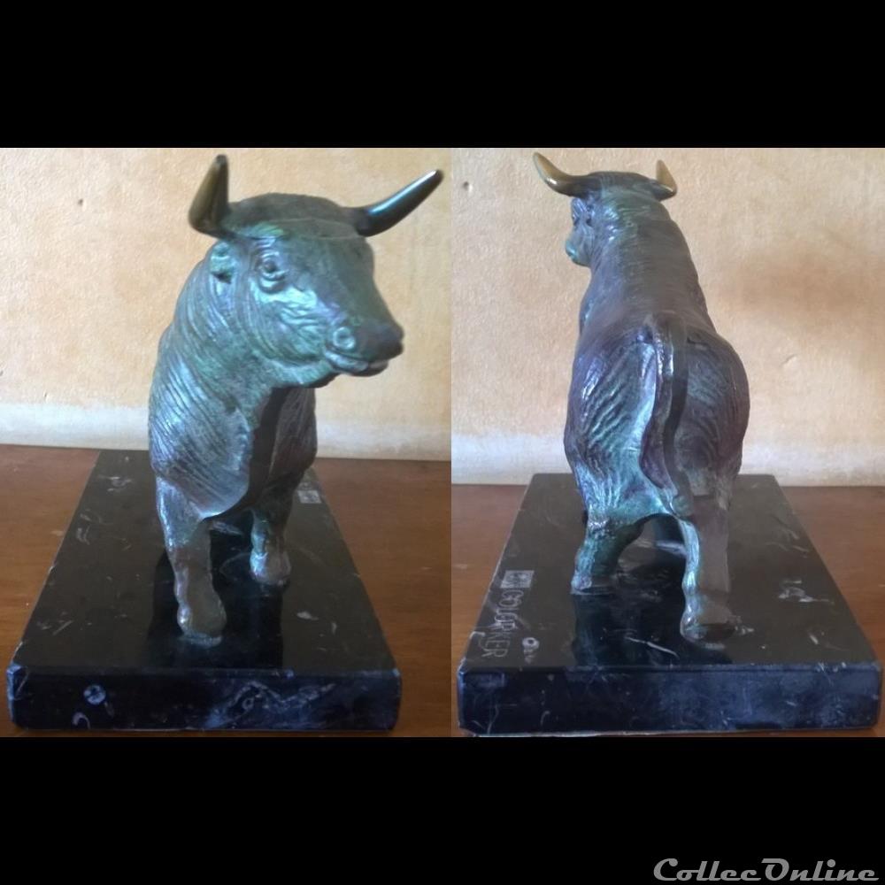 Taureau en bronze art antiquite taureau en bronze