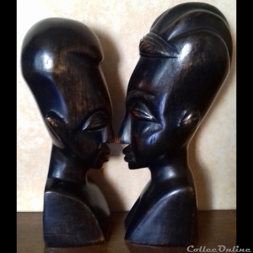Statue HOMME et FEMME 2 art antiquite africain statue homme et femme