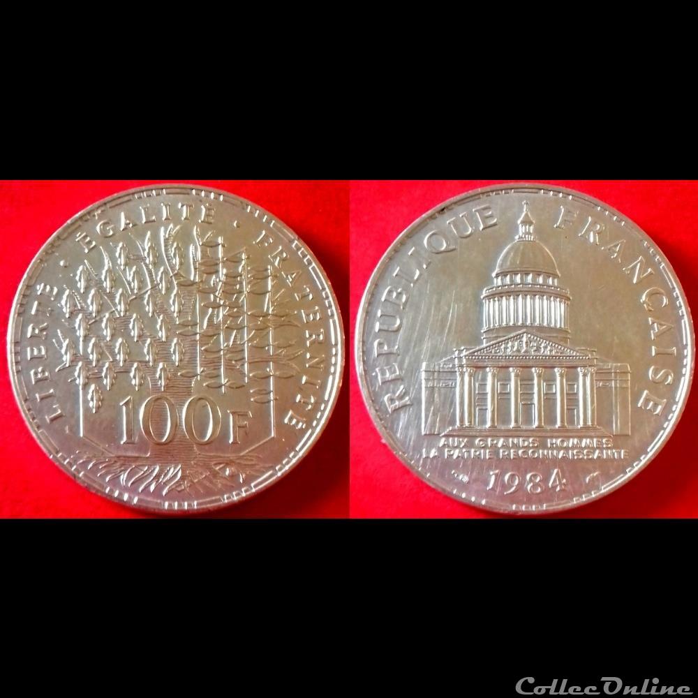 100 francs Panthéon Argent 900‰ monnaie france moderne 100 francs pantheon argent 900