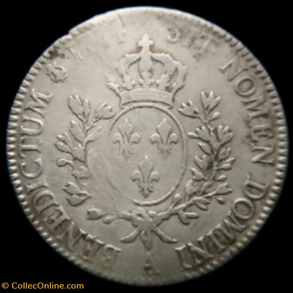 Ecu à la vieille tête Louis XV Paris 1774 monnaies europe medievale france royales ecu a la vieille tete louis xv paris 1774