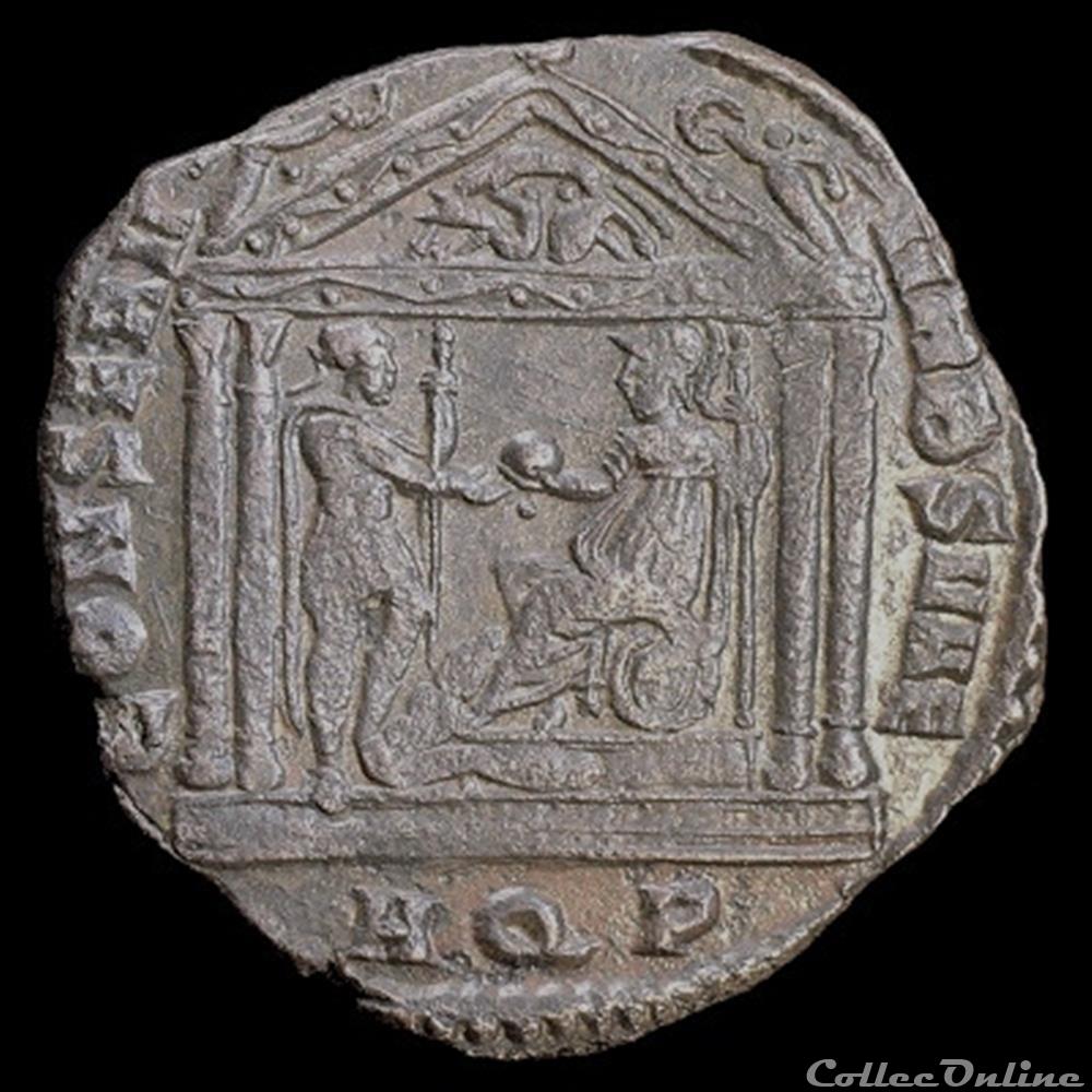 monnaie antique romaine follis de maxence pour aquilee