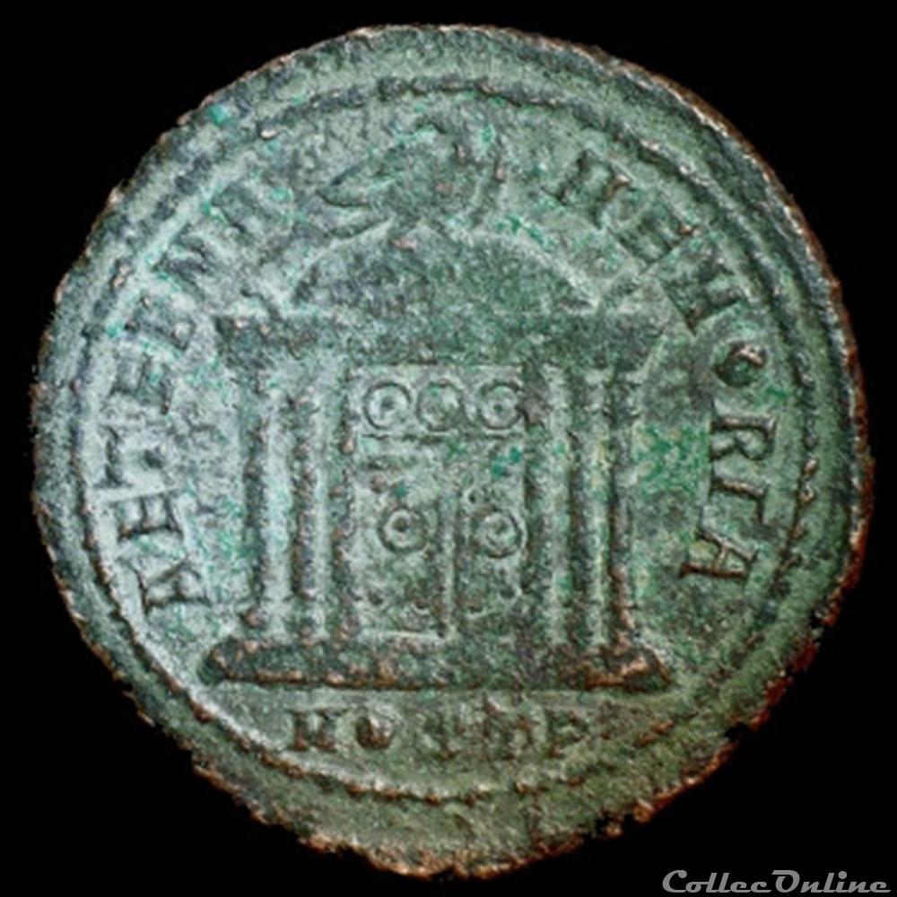 Follis de Maxence pour Ostie dédié à Maximien Hercule monnaie antique romaine follis de maxence pour ostie dedie a maximien hercule