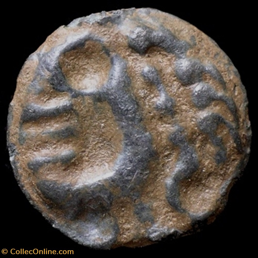Potin eduen à l'hypocampe monnaie antique av jc ap gauloise potin eduen a hypocampe