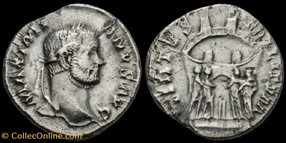 Argenteus de Maximien Hercule pour Trèves monnaies antiques romaines republicaines imperiales argenteus de maximien hercule pour treves