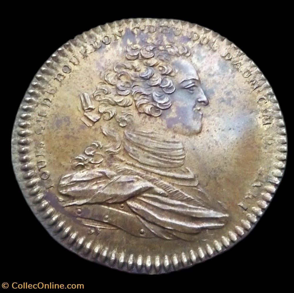 Jeton de laiton de Louis Charles de Bourbon /Philippe d'Orléans monnaies paranumismatique jetons poids jeton de laiton de louis charles de bourbon philippe orleans