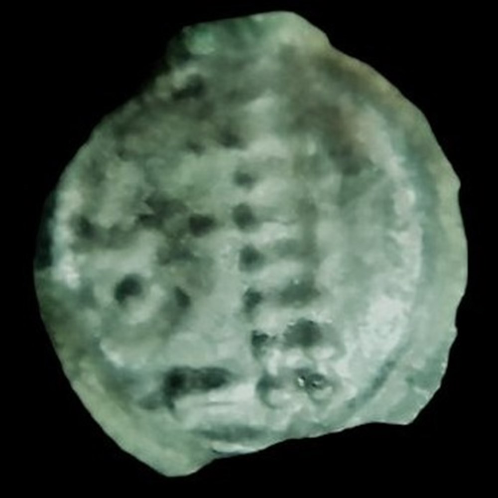 Potin séquane à la grosse tête au bandeau orné de globules monnaies antiques celtes potin sequane a la grosse tete au bandeau orne de globules