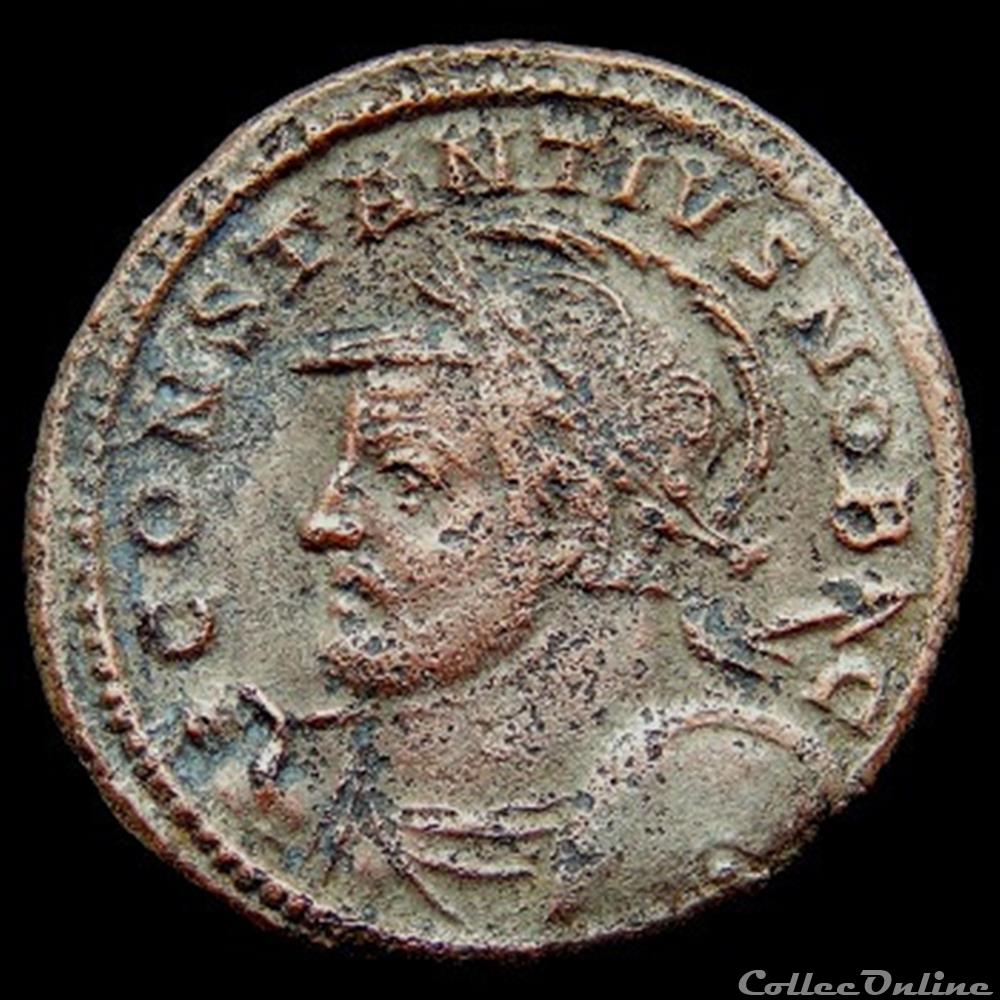 Follis de Constance Chlore césar pour Trèves monnaie antique romaine follis de constance chlore cesar pour treves