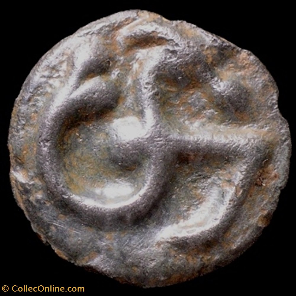 Potin eduen à l'hypocampe monnaie antique av jc ap gauloise potin eduen a hypocampe