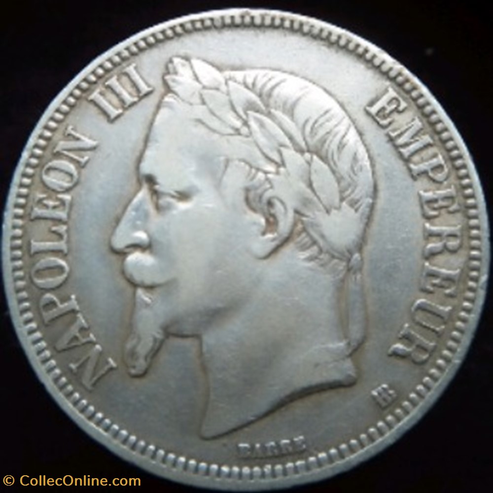 5 francs argent Napoléon III 2 ème empire 1868 Strasbourg monnaies monde france 5 francs argent napoleon iii 2 eme empire 1868 strasbourg