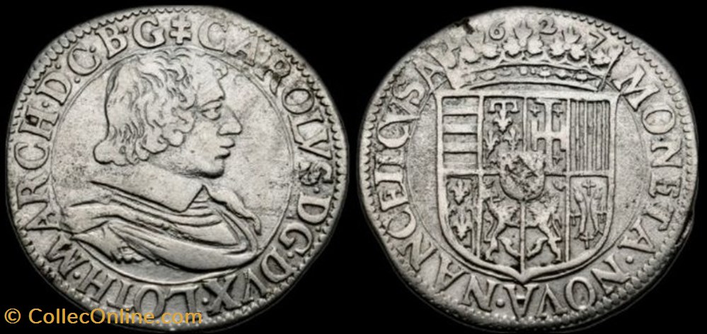 monnaies europe medievale france feodales teston argent de charles iv de lorraine 1627