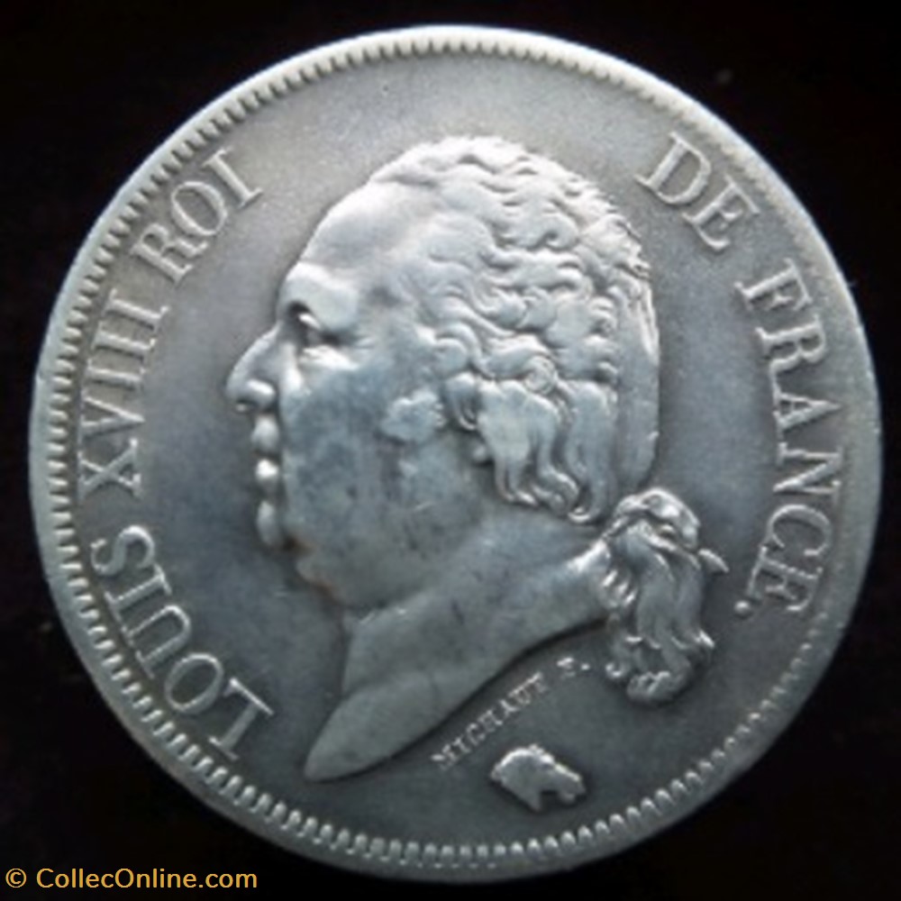 5 francs argent Louis XVIII Paris 1821 monnaies monde france 5 francs argent louis xviii paris 1821