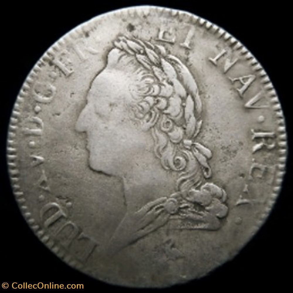 Ecu à la vieille tête Louis XV Paris 1774 monnaies europe medievale france royales ecu a la vieille tete louis xv paris 1774