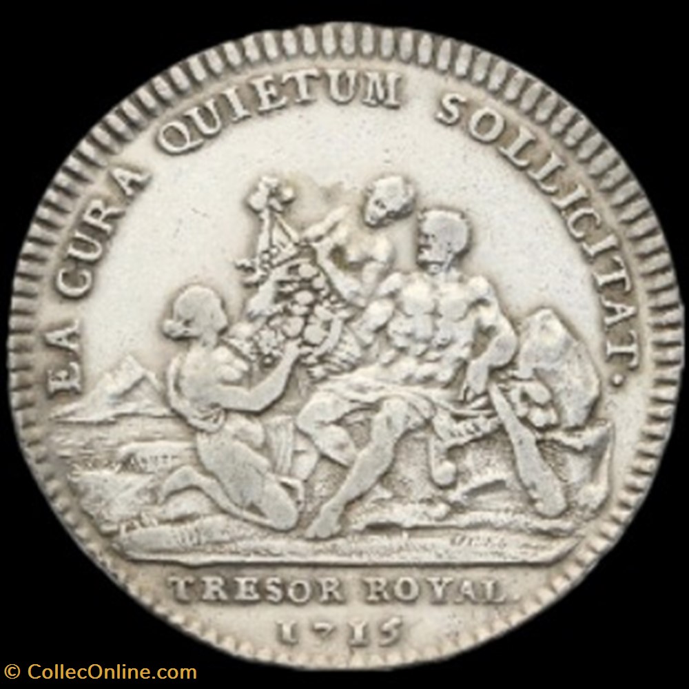 monnaies paranumismatique jetons poids jeton argent de louis xiv tresor royal 1715