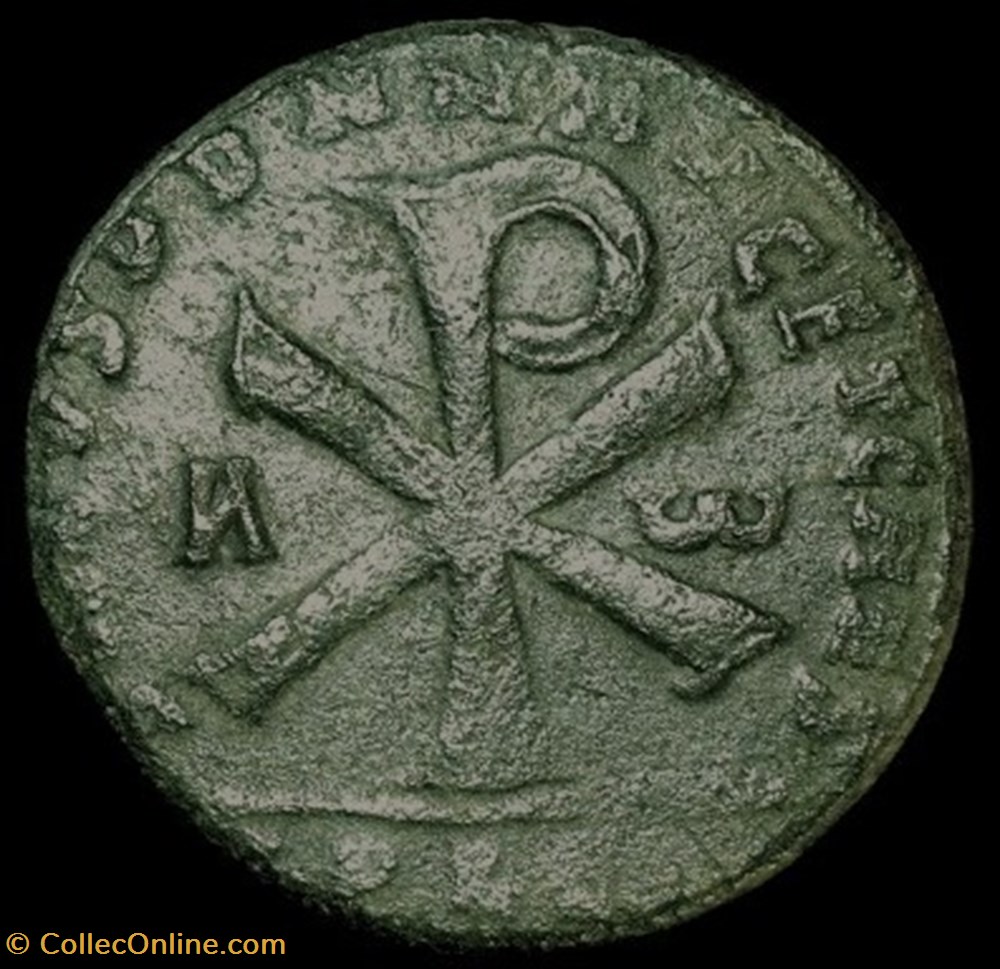 Double maiorina réduite de Magnence pour Lyon monnaies antiques romaines republicaines imperiales double maiorina reduite de magnence pour lyon