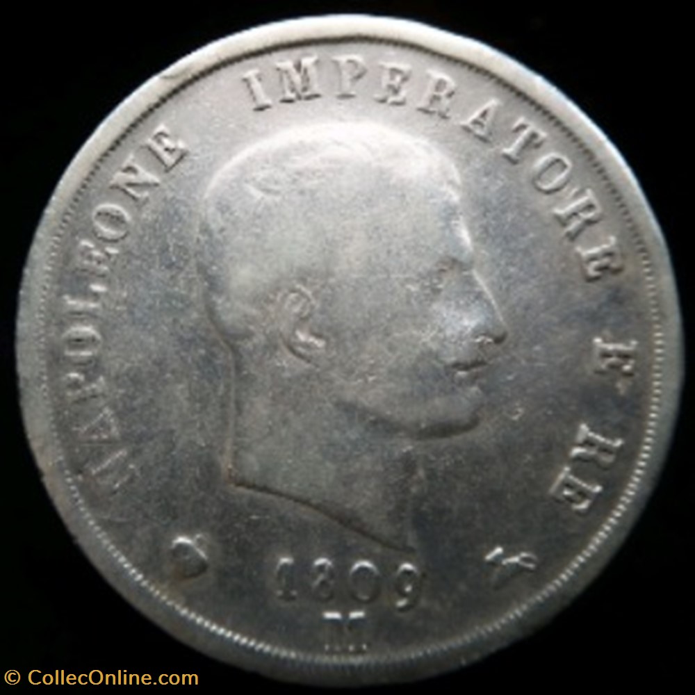 5 Lires Napoléon I empereur et roi Milan 1809 monnaies monde italie 5 lires napoleon i empereur et roi milan 1809